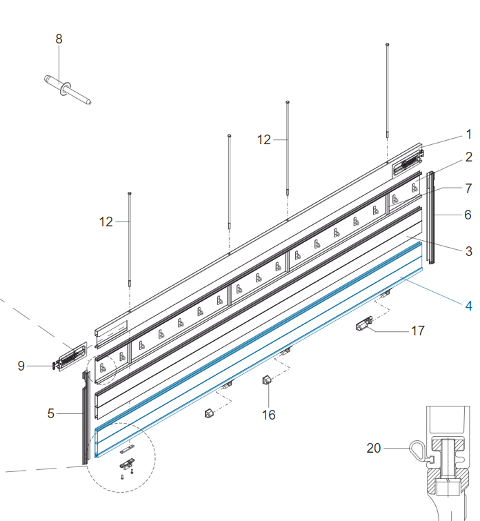 KRONE Yan Duvar Profili 221mm