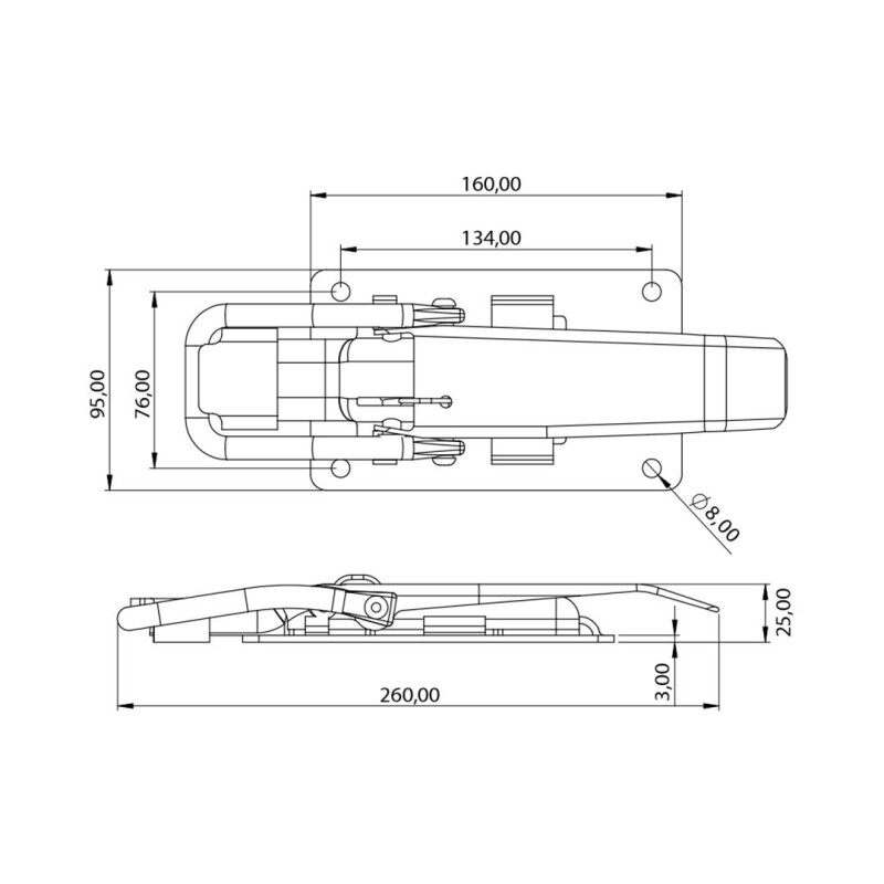 AKYÜZLER Dorse Kilidi Düz - 1010001